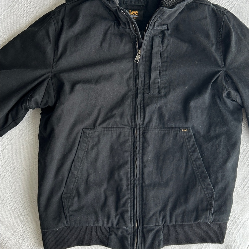 Lee Premium Select Women’s Black Hooded work Jacket size Large - Picture 4 of 8